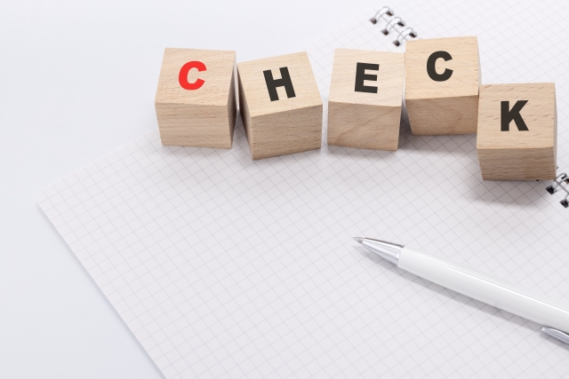 失敗しないためのチェック項目 木製ブロック CHECK 文字