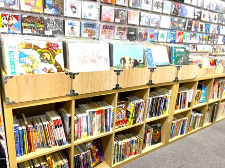 レコード店でLPや12inchを探す売り場風景