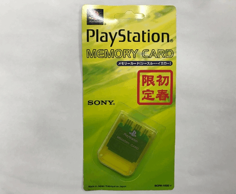PlayStation用スモークイエローの限定メモリーカード SCPH-1020 Y SONY製 初回限定カラー