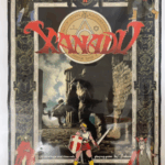 日本ファルコムのゲーム『ザナドゥ』の販促ポスター、重厚なファンタジー調のデザイン