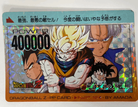 ドラゴンボールZのZ戦士たちが描かれたキラ仕様のPPカード（パワー400000）
