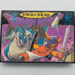 ファミコン用ソフト『ドラゴンクエスト』の外箱。勇者とドラゴンが描かれた印象的なパッケージ