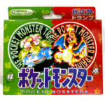 ポケットモンスター赤・緑のデザインを使用したトランプのパッケージ。フシギバナとリザードンが描かれている。