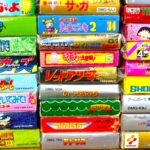 複数のゲームボーイソフトを側面から積み重ねて並べた写真。タイトル名や型番が確認でき、生産本数や流通量の違いによって市場に残りにくいソフトが生まれる背景を示すアイキャッチ画像です。